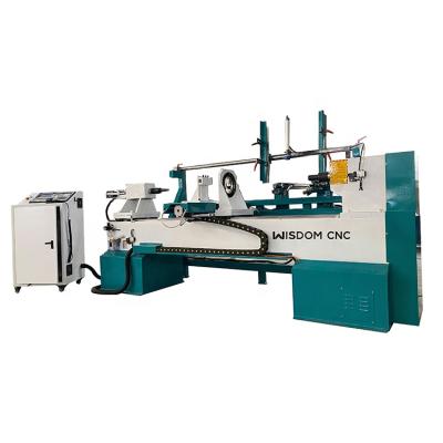 China Table Legs CNC Wood Lathe Auto Feeding Turning Machine with Auto Driver and Sander for Table Furniture Wood Legs for sale