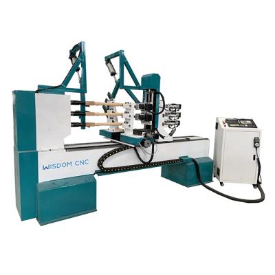 China Wood Column Triple Axis Wood CNC Lathe Machine For Turning And Milling for sale