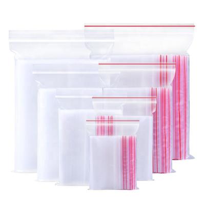 China Recyclable custom printing clear LDPE zipper bag PE bag self press handle jewelry ziplock zipper pouch for food packaging for sale