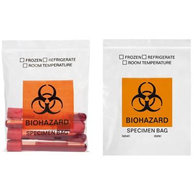 China Recyclable Manufacturer 95KPA Specimen Carry Bag Custom Printing Kangro Disposable Specimen Biohazard Bag With Ziplock for sale