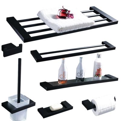 China Fashion 304 Stainless Steel Wall Mount Bathroom Shelves Bathroom Hardware Pendant Towel Rack for sale