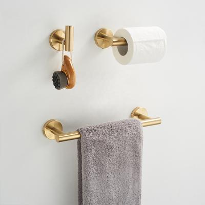 China Fashion Factory Wholesale Simple Modern Pendant Solid Color Stainless Steel Towel Rack Set Home Bathroom for sale