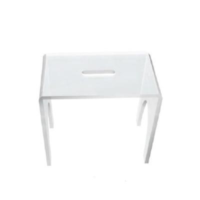 China Durable Modern Acrylic Bath Chair Rectangle Shower Stool for sale