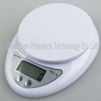 China White Color High Grade ABS Plastic Digital Kitchen Scale With 3KG / 5KG for sale