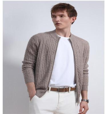 China 2021 Anti-wrinkle men's custom knit sweater longsleeve tops autumn angora blend knitted winter knit zipper cardigan sweater for sale