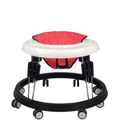 China Fashionable Baby Walker Round Foldable Adjustable Baby Walkers Steel Frame Cotton Fabric Rolling Walkers Wholesale for sale