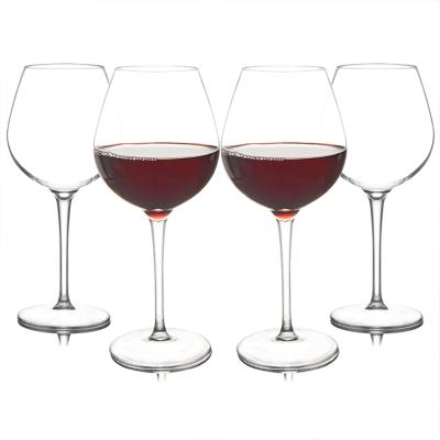 China Michley's Burgundy Glassware Red Shatterproof Wine Tritan Dishwasher Safe Plastic Wine Glass Long Stem for sale