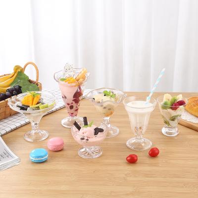 China Michley's Reusable Ice Cream Rolls Reusable Plastic Cup Juice Drinking Glassware Acrylic Glasses Kids Beverage Cups for sale