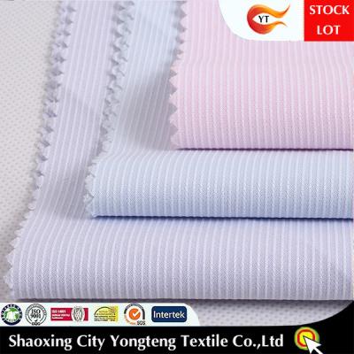 China High Density Shrink-Resistant Stock Cotton Dobby Stripe Poly Fabric For Office Shirt for sale