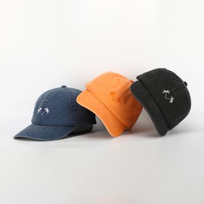 China JOINT Custom 6 Panel OEM Embroidery Logo Pigment Wash Dyed Washed Cotton Vintage Dad Sports Unisex Baseball Cap for sale