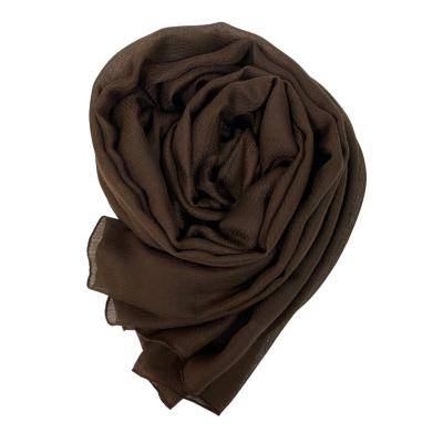 China High quality muslim pearl cotton farmhouse pearl cotton scarf jacquard backing small quantity collection square hijab color for sale