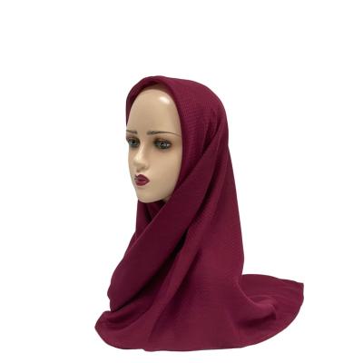 China Hot Selling Wholesale Price Hijabs Women Jacquard Scarf Muslim Tudung Tudung Dyed 100% Polyester Scarf for sale