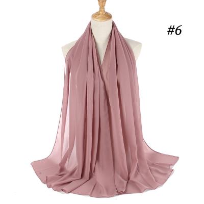 China High Quality Farmhouse Chiffon Scarf Shadow Color Heavy Chiffon Hijab Collection Polyester Backing Small Quantity New for sale