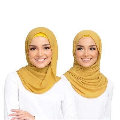 China Polyester square hijab women scarf crepe chiffon islamic accessories bubble muslim chiffon hijab scarf for sale for sale