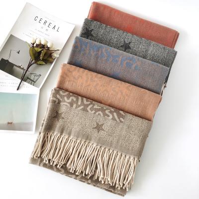 China Women Luxury Cashmere Scarf Winter Voile Fabric Brand Pashmina Lady Scarves Female Thick Warm Soft Shawls Wraps Cover for sale