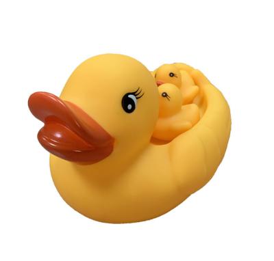 China floating & Duck Tub Child Baby Shower Toys Injection or BB Healthy Bath Toy Animal Rubber Duck Floating and Squeaking Family for sale