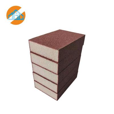 China Sponge Block Aluminum Oxide Abrasive Sponge Hand Grinding High Quality Grinding Cleaning Sanding Block for sale