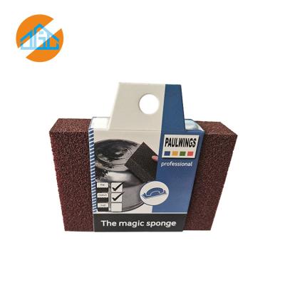 China Sustainable Household Cleaning Sponge Easy Cleaning With Abrasive Sand Sponge Packed Sanding Sponge for sale