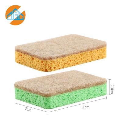 China Hot Sale Sustainable Eco-friendly Non-scratch Biodegradable Scrub Sponge Sisal Plant Based Sponge Cellulose Scrubber for sale