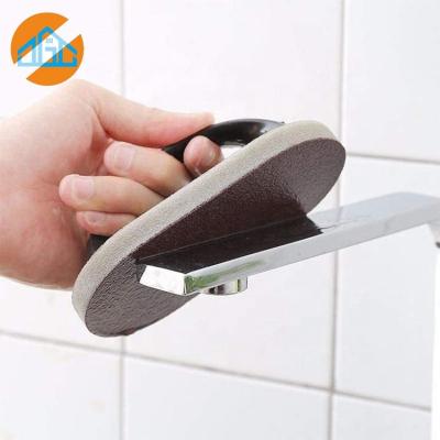 China Viable Kitchen Sponge With Handle Emery Scrub Sponge Bathroom Cleaning Brush With Handle Sanding Sponge for sale