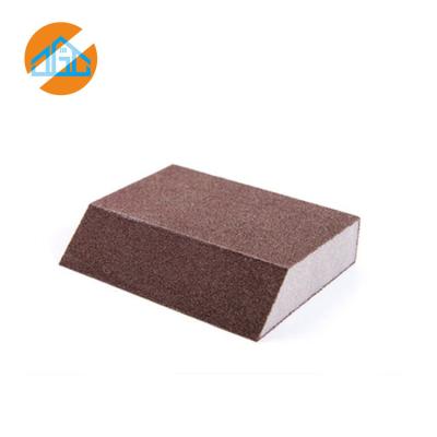 China Durable High Density Shaped Sanding Sponge Drywall Sand Sponge Aluminum Oxide Trapezoidal Sanding Sponge Angled for sale