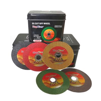 China High Efficiency Green/Red/Yellow 107 Cutoff Wheels With Metal Resin Box Packed Wheel Disc for sale