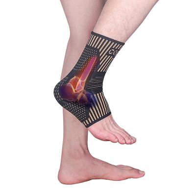 China New Ion S-XL Copper Ankle Protector Working Elastic Breathable Sport Ankle Drop Brace Ankle Foot Support for sale