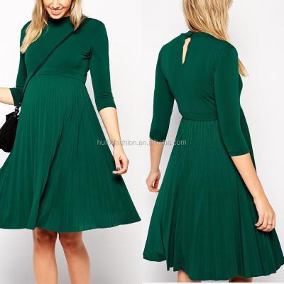 China Soft Anti-Allergy Half Sleeve Pleated Maternity Casual Dresses Guangzhou for sale