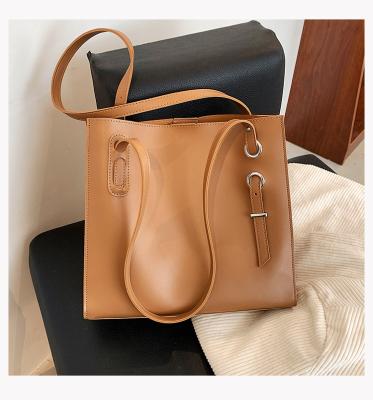 China Other Custom Large Capacity PU Leather Women Shoulder Bag Solid Color Hot Sale Luxury Designer Ladies Shoulder Bags for sale