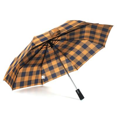 China Hot Sale New Design Daily Use High Quality Lattice Style Automatic Windproof Folding Umbrella for sale