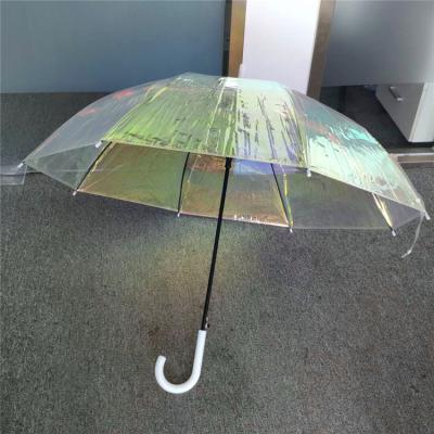 China Daily Use New Arrival Fashion Design High Quality Color Changing Colorful TPU Transparent Material POE Laser Umbrella for sale