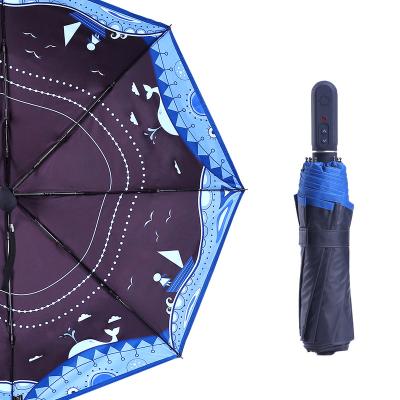 China Contemporary High Quality Fashion 3 Fold Electric Umbrella With CE Certification Auto Open And Close for sale