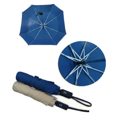 China Contemporary Auto Open Close Folding Square Umbrella Logo Canopy Custom Brand Printing 3 Fold Umbrella for sale