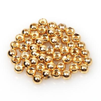 China 24k Gold Color Plating 1.5-6.4mm Fly Tying Tungsten Beads Around Nymph Head Ball Fly Tying Hardware for sale