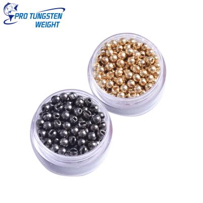 China Quick Drop and Eco Friendly Tungsten Pro Weight Plated Slotted Tungsten Bead Tungsten Fly Tying Beads Bulk 100 for Fly Tying for sale