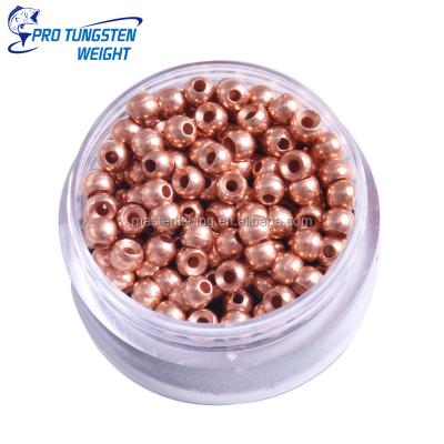 China 24k Gold Color Plating Fly Tying Beads Around Tungsten Fly Fishing Nymph Head Ball Beads 1.5/2.0/2.5/3.0/3.5/3.8/4.0/4.6/5.5/6.4 mm for sale