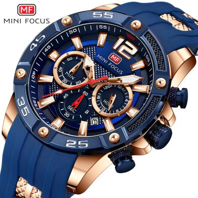 China MINI FOCUS 0349G auto date sports watch multi-function luminous men's watch waterproof casual men's quartz watch for sale