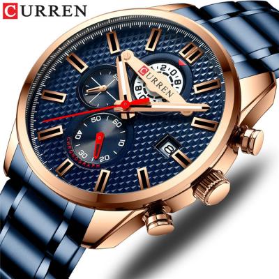 China Curren 8352 Steel Band Waterproof Watch Automatic Date Men's Quartz Calendar Multifunction Business Men's Watch for sale