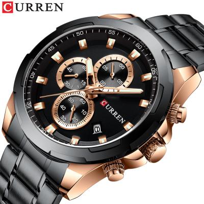 China Curren 8354 Steel Band Six-hand Business Waterproof Calendar Men's Automatic Date Watch Men's Quartz Watch for sale