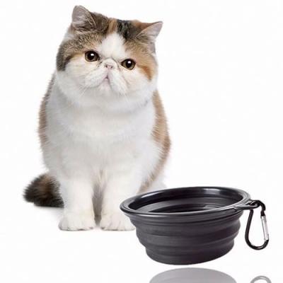 China Non-automatic Collapsible Water Dish Portable Dog Cat Pet Travel Food Feeding Silicone Bowl Silicone Bowl for sale