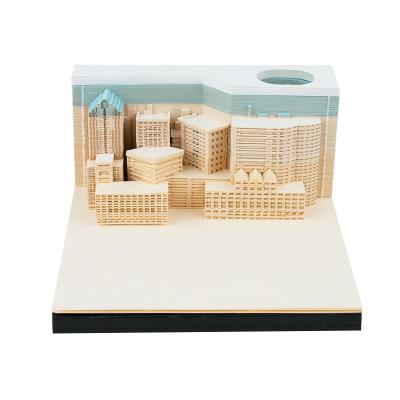 China Omoshiroi Notepads 3D Novelty Vintage Buildings Car Christmas Halloween Paper Notepad for sale