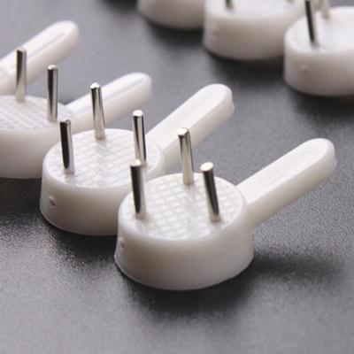 China 20pcs Retail Industry Picture Frame Hook Wall Mount Picture Nail Plastic White Painting Invisible Hook Hanger for sale