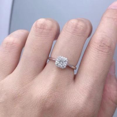 China Customization Limited Time Discount 18K Lab Diamonds Square Diamond Ring FL Clarity for sale