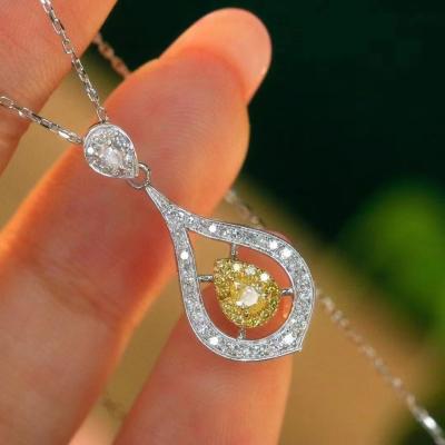 China Choker Real Gold Lab Grown Diamond Necklaces Yellow Customization with Yellow Diamond for sale