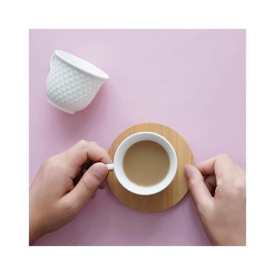 China Economic Minimalist Custom Design Wooden Saucers Durable Using Wooden Coffee Cup Cup Saucer for sale