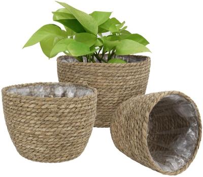 China Minimalist indoor vegetable plankton planter basket, cover flower pots, plant containers, natural for sale