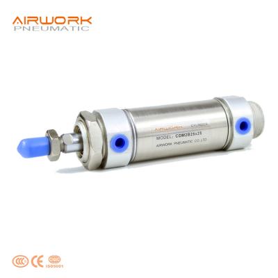 China Factory CDM2B 25X25 Mini Small Stainless Steel Double Acting Pneumatic Round Air Cylinder for sale