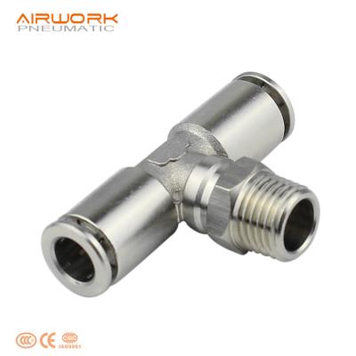 China PB 1/2 PB 1/2 Air Tubing Tubing Brass Pneumatic Metal Tee Copper Hose Quick Fit Connector 8-1/4 for sale