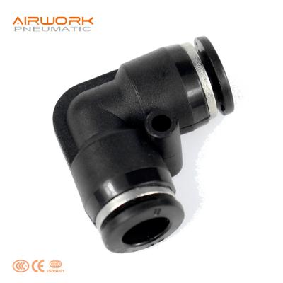 China Plastic PV L Type 90 Degree Elbow 6mm Pneumatic Hose Fitting Plastic Quick Connect Push Fitting for sale