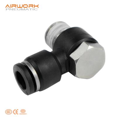 China Factory PH Male Plastic Swing Elbow Thread 6mm Pneumatic Air Duct Fitting for sale